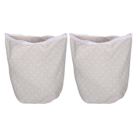 LOLIPPYY 2-Pack Washable Beige Fabric Basket Liners, Cloth Inserts for Laundry, Wicker, and Storage Baskets
