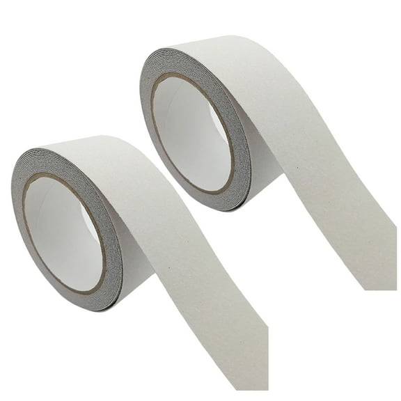LOLIPPYY 2Pcs Waterproof Non Slip Strips for Bathroom Stairs and Kitchen Floors White