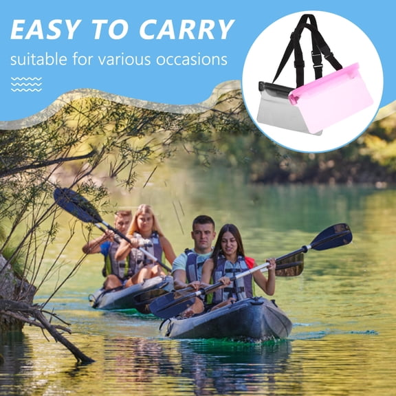 LOLIPPYY 2-Pack Phone Pouch with Adjustable Waist Strap, Black PVC Case for Swimming and Outdoor Activities
