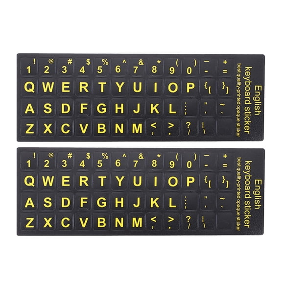LOLIPPYY 2-Pack English Keyboard Stickers, PVC Material for Laptop and Desktop Keyboards