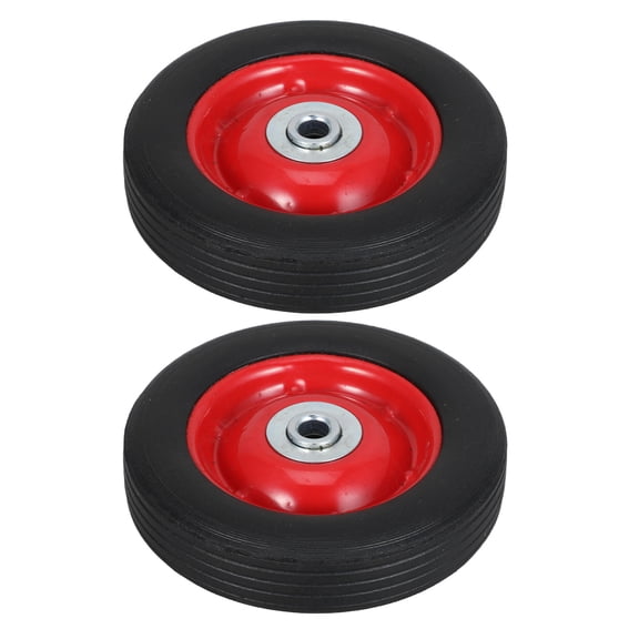 LOLIPPYY Wear-Resistant Iron-Core Rubber Cart Wheels for Easy Rolling and Shock Absorption 2Pcs