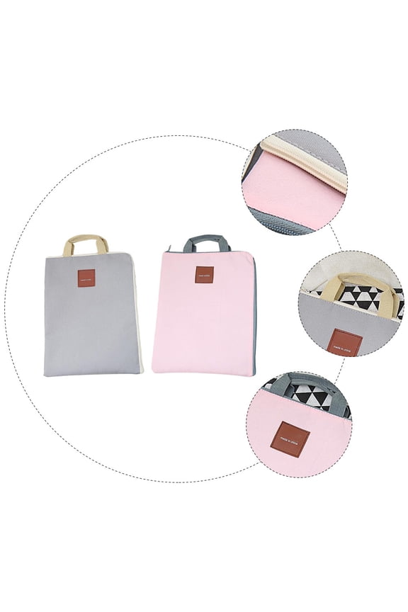 2-Pack Canvas Document Storage Bags for Laptop and Tablet, Assorted Colors, Wear-Resistant Carrying Case