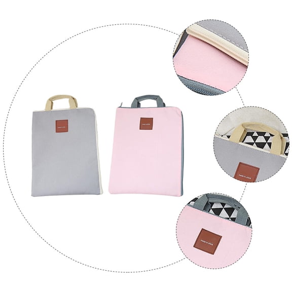 LOLIPPYY 2-Pack Canvas Document Storage Bags for Laptop and Tablet, Assorted Colors, Wear-Resistant Carrying Case