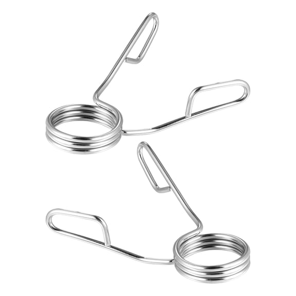LOLIPPYY 2Pcs Weightlifting Spring Clamp Plated Silver Stainless Steel for Dumbbell Barbell