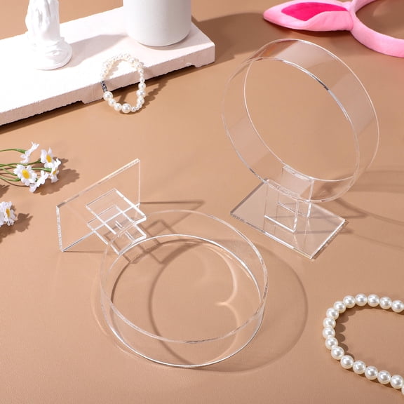 LOLIPPYY 2Pcs White Acrylic Headband Holder Rack for Hairband Display and Organization