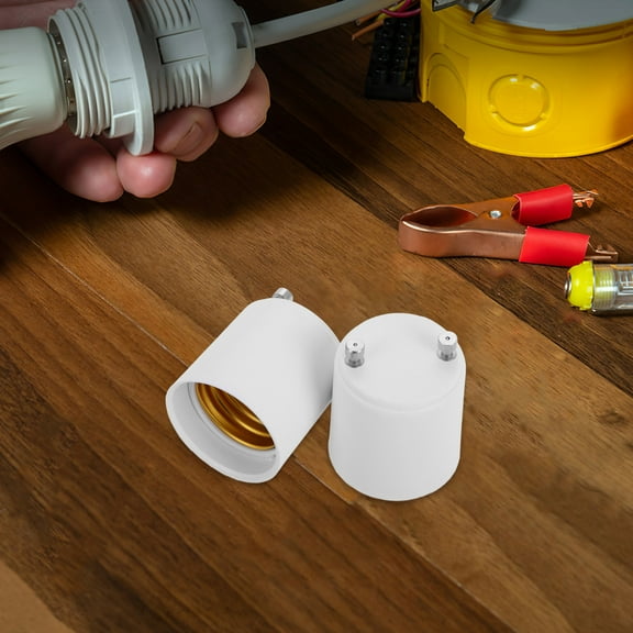 LOLIPPYY 2Pcs White Bulb Light Adapter for Gu24 to Standard Screw in Bulb Socket Compatible with Home Office