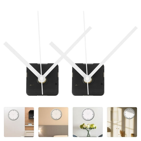 LOLIPPYY 2-Pack White Clock Mechanism Replacement Kit with High Precision Quartz Movement for Wall Clock Repair and