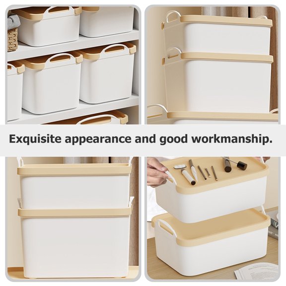 LOLIPPYY 2Pcs White Decorative File Organizer Box for Home Office Desktop Storage