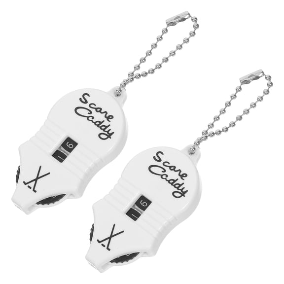 LOLIPPYY 2-Pack White Golf Score Counter with Mouse Design Portable Handheld Stroke Keeper for Accurate Game Tracking