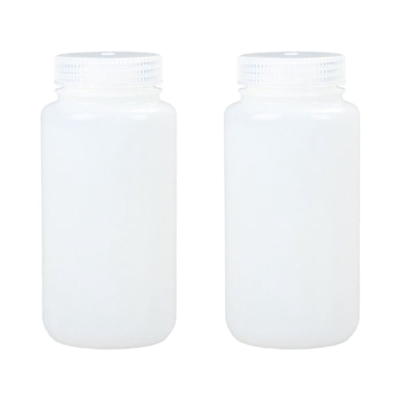 LOLIPPYY 2Pcs White Hdpe Empty Bottle Plastic Refillable Water Holder for Multiple Storage Uses