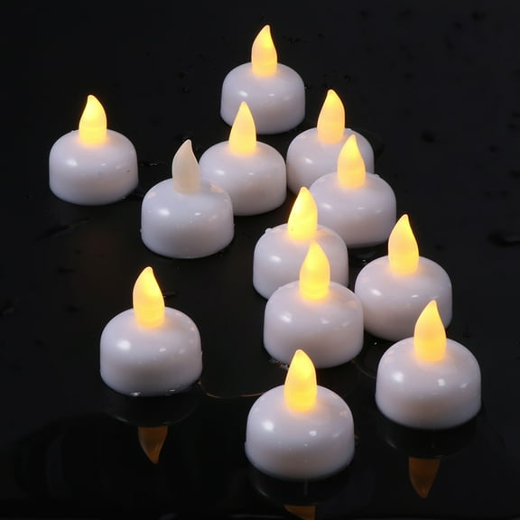 LOLIPPYY 2Pcs White LED Candle Lamp Floating Electronic Candle Light for Pool Vase Decoration