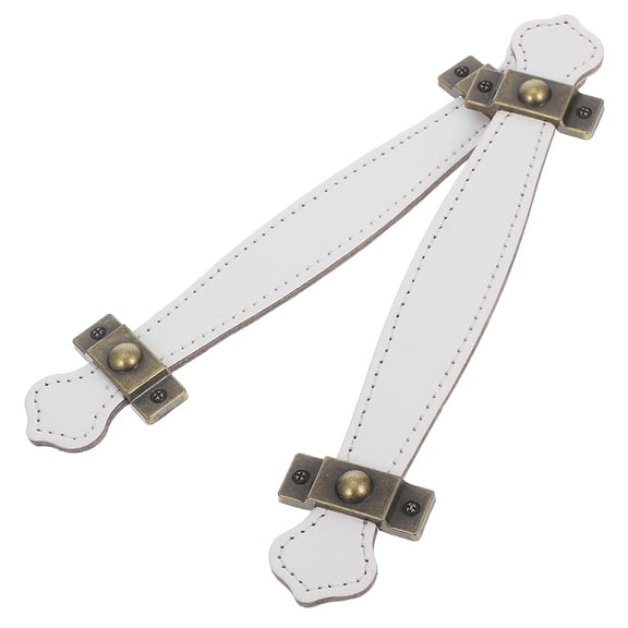 LOLIPPYY Set of 2 White PU Cabinet Pull Handles, Elegant Drawer Pulls for Furniture Decoration and Home Improvement