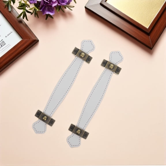 LOLIPPYY Set of 2 White Pull Handles with PU Material for Cabinets, Wardrobes, and Trunk Drawers