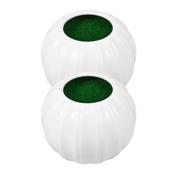 LOLIPPYY 2Pcs White Pumpkin Flower Vase Creative Rustic Flower Arrangement Pot for Balcony and Office