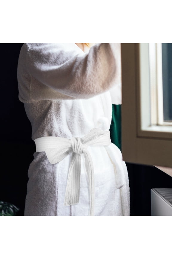 2Pcs White Robe Belt Replacement Soft Comfortable Bathrobe Waist Strap for Everyday Use