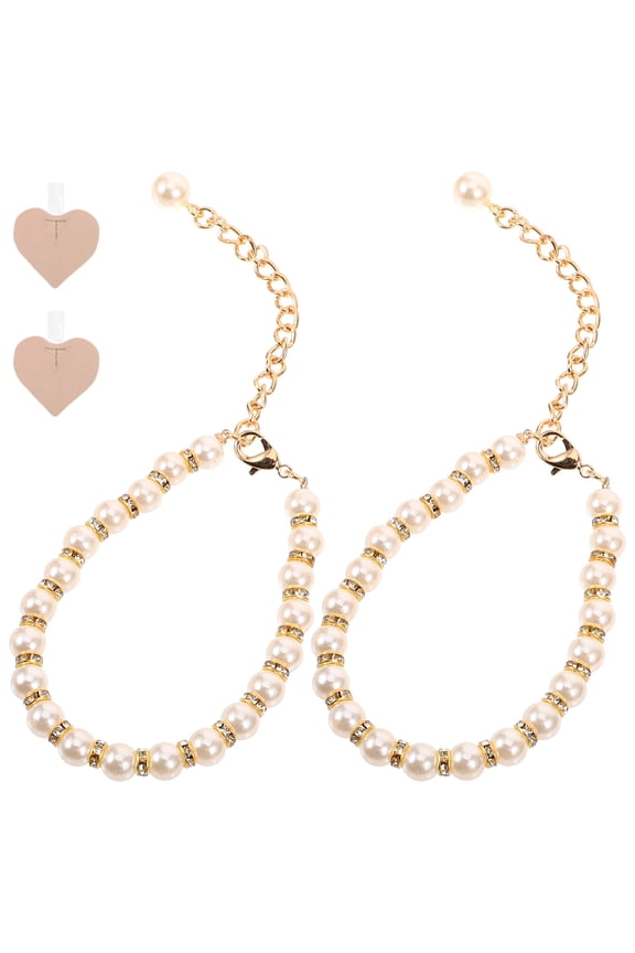 2Pcs White Shoe Straps Decorative High Heel Accessories