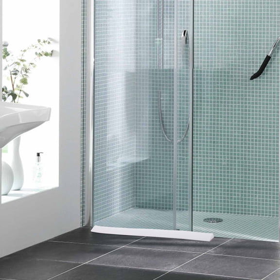 LOLIPPYY 2-Pack White Silicone Door Ramp with Adjustable Self-Adhesive Water Barrier for Home Entry and Threshold