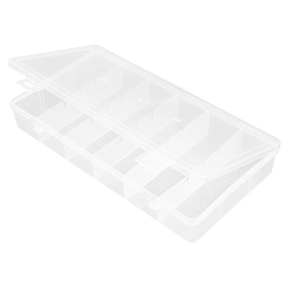 LOLIPPYY Set of 2 White Transparent Jewelry Organizer Boxes with Removable Insert Plates for Home Storage