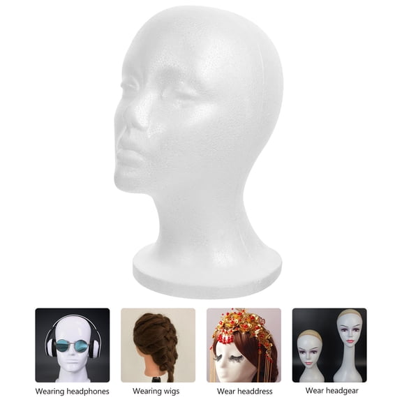 LOLIPPYY 2Pcs White Wig Mannequin Head with Clamp for Hair Styling and Wig Making Practice
