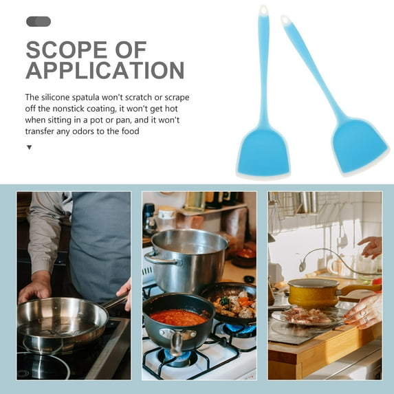 LOLIPPYY Set of 2 Non-Stick Wok Spatulas with Ergonomic Handles, Ideal for Professional Cooking and Baking Tasks