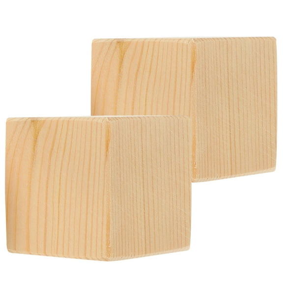LOLIPPYY 2Pcs Wood Block Riser Blocks for Furniture Lifting Square Shape 1.97X1.97X1.97In