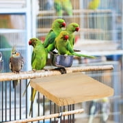 LOLIPPYY 2-Pack Wooden Bird Perch Platform Stand Cage Accessory for Parakeets, Cockatiels, and Small Birds in Khaki