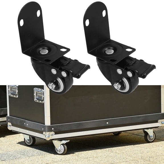 LOLIPPYY 2Pcs Workbench Fixed Casters with Polyurethane Wheels Black Heavy Duty Quiet and Easy Install