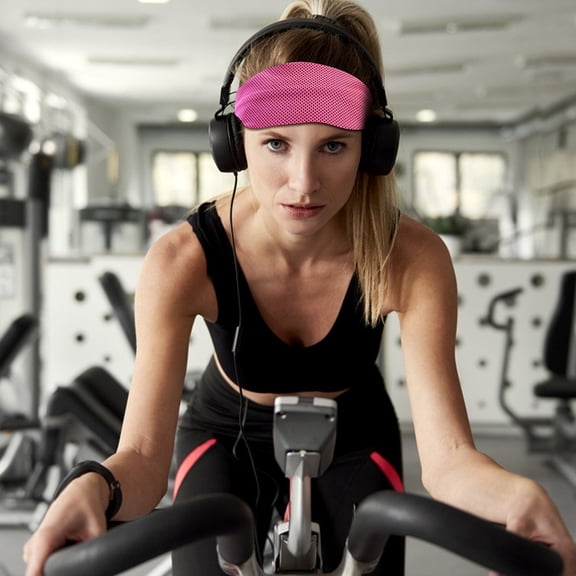 LOLIPPYY 2Pcs Workout Headband Violet Cooling Sweatband for Gym Yoga Elastic Sweat Absorbing Hair Band