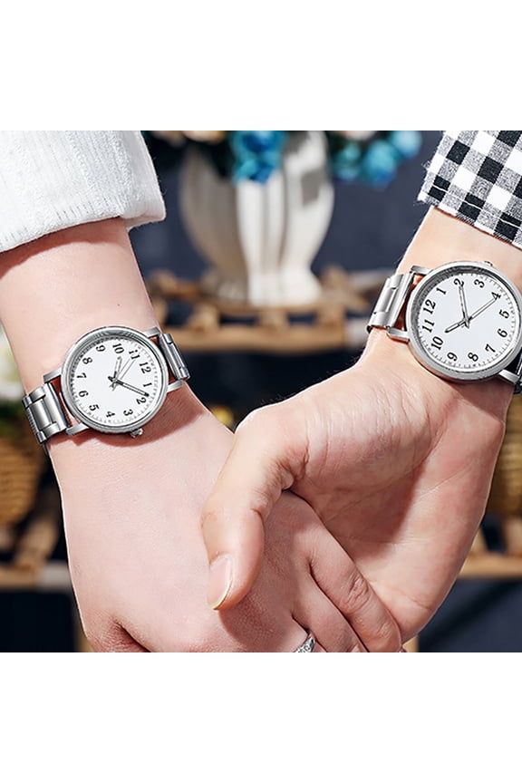2Pcs Wrist Watches for Couples Casual Fashion Watch with Hypoallergenic Comfortable Design