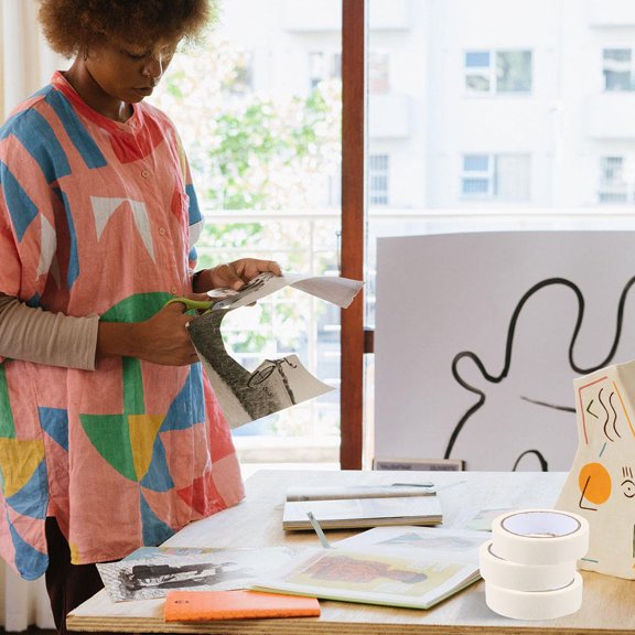 LOLIPPYY 2Pcs Writable Masking Tape for Painting Use Paper Tape with Portable Lightweight Design