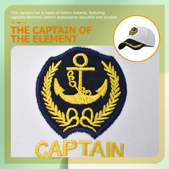LOLIPPYY 2Pcs Yacht Captain Hats Adjustable Breathable Hats Perfect for Photo Shoots