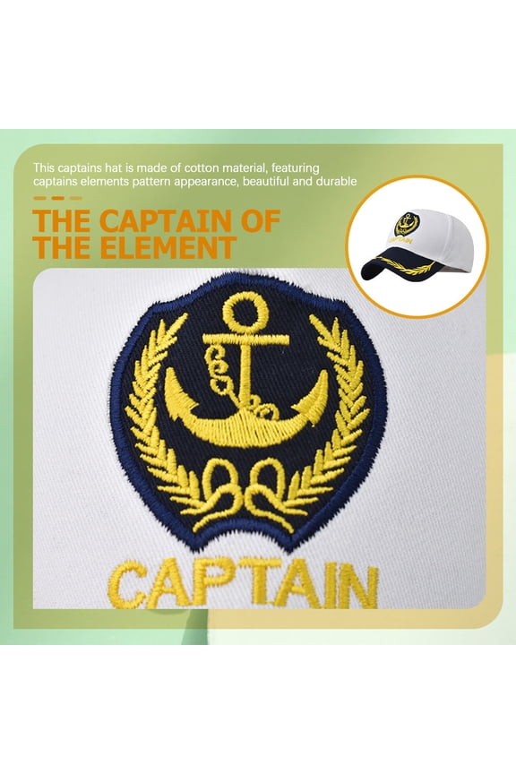 2Pcs Yacht Captain Hats Adjustable Breathable Hats Perfect for Photo Shoots