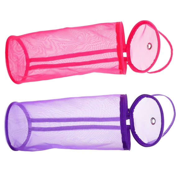 LOLIPPYY 2Pcs Yarn Storage Round Mesh Bags with Stable Structure for Crochet and Knitting Thread Organizer
