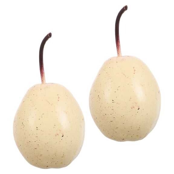 LOLIPPYY Set of 2 Yellow Artificial Pears Decorative Fruit Ornaments for Tabletop Decor and Photo Props