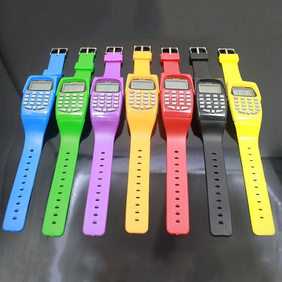 LOLIPPYY 2Pcs Yellow Calculation Watch Sturdy and Comfortable for Easy Math Practice