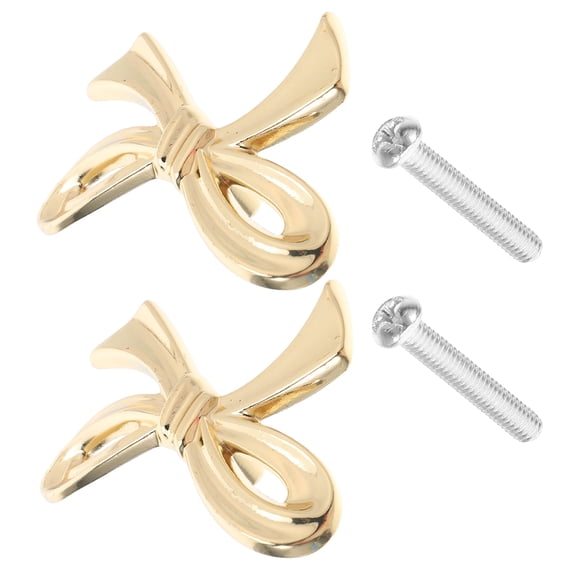 LOLIPPYY Set of 2 Zinc Alloy Bow-Shaped Drawer Pulls in , Decorative Handles for Wardrobe, Dresser, and Cabinets