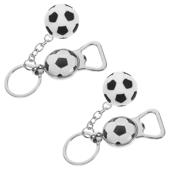 LOLIPPYY 2Set Beverage Opening Devices Zinc Alloy Key Attachment with Sports Ball Shape for Bars and Kitchens for Fan Gear
