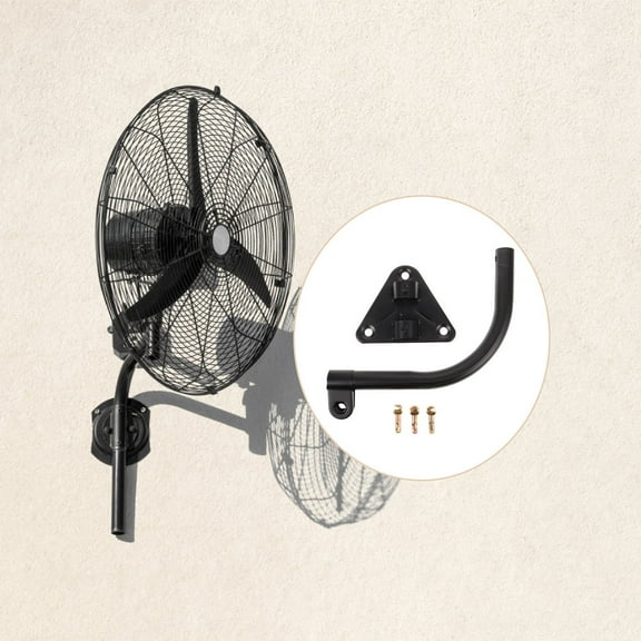LOLIPPYY 2Set Black Fan Mounting Bracket with Triangular Plate and Curved Pole Easy Install for Wall Fans
