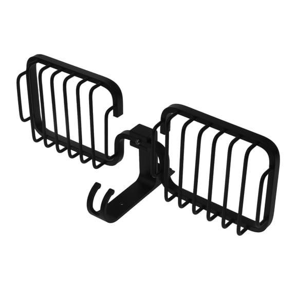 LOLIPPYY 2-Pack Black Shower Soap Tray Bathroom Storage Rack for Organizing Shower Essentials