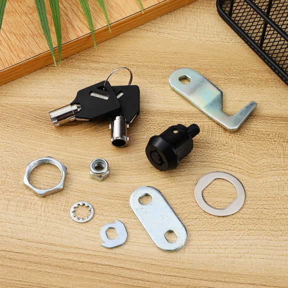 LOLIPPYY 2-Pack Black Cabinet Locks with Keys Replacement for Furniture Security and Safe Storage