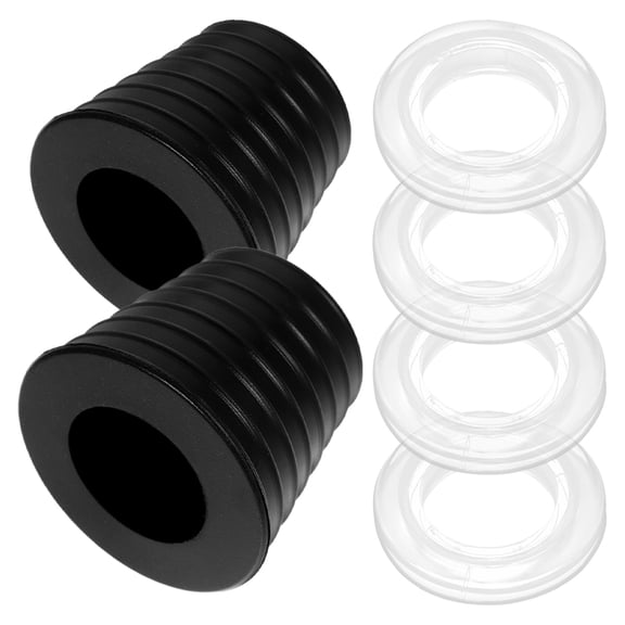 LOLIPPYY 2Sets Black Rubber Umbrella Wedge Plug with Hole Ring for Patio Table Decoration and Stability