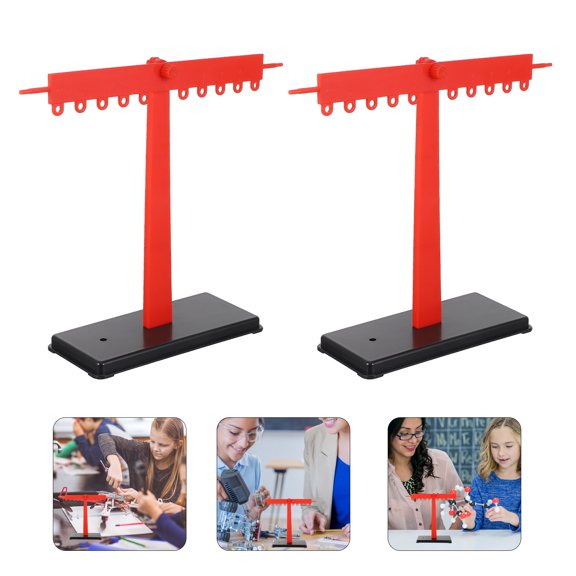 LOLIPPYY 2Sets Handmade Lever Ruler Science Experiment Model Red Durable Plastic Material