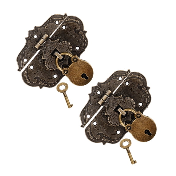 LOLIPPYY 2Sets Retro Bear Shaped Hasp Locks Metal Antique Style Clasp Buckle for Storage and Bags