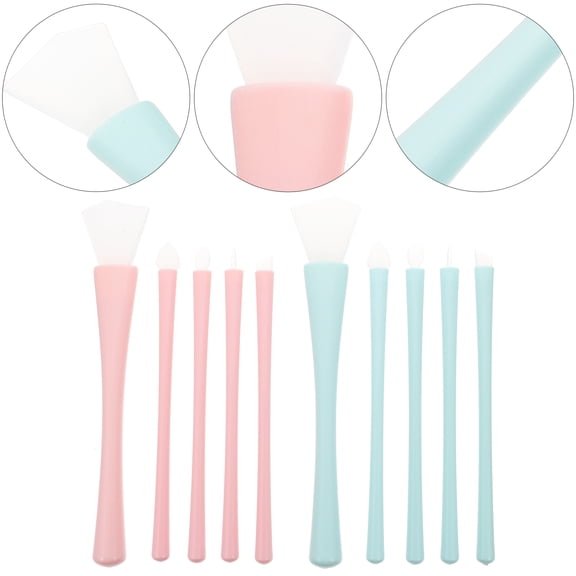 LOLIPPYY 2 Sets Silicone Makeup Brush Kit for Applying Peel-Off Face Masks, Lip Gloss, and Eye Shadow Applicators