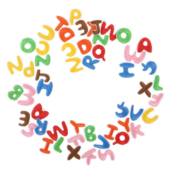 LOLIPPYY 2Sets Small Fabric Letter Patches Iron on Embroidered Applique for Crafts