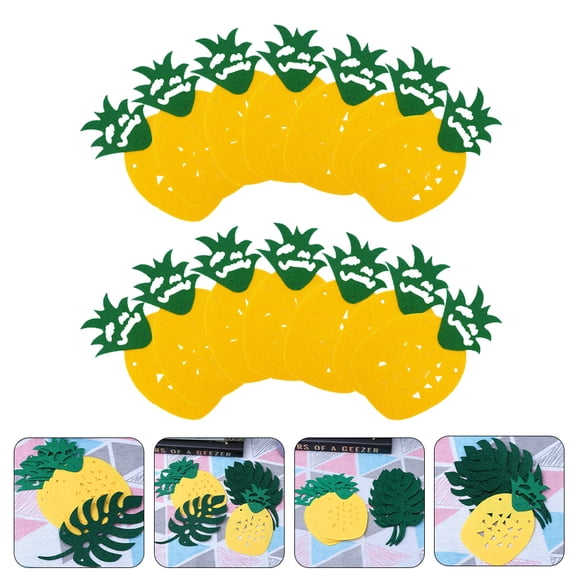 LOLIPPYY 2-Pack Tropical Pineapple Garland Banner in Yellow for Hawaiian Luau Birthday Party Decorations