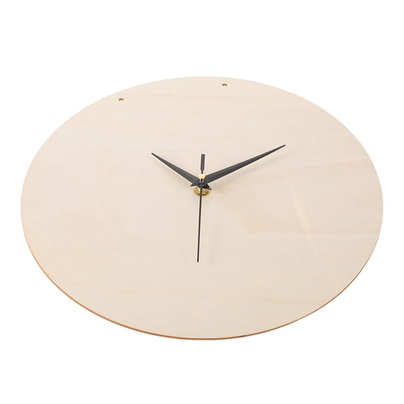 LOLIPPYY 2Sets Unfinished Wooden Clock Face Kit Beige with Silent Clock Mechanism for Crafting Unique Wall Clocks