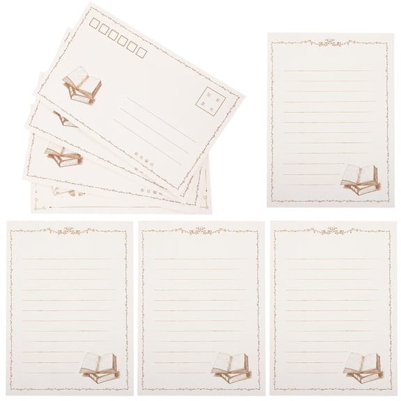 LOLIPPYY 2Sets White Decorative Writing Paper Smooth Texture Vintage Style Letter Paper for Poetry and Notes