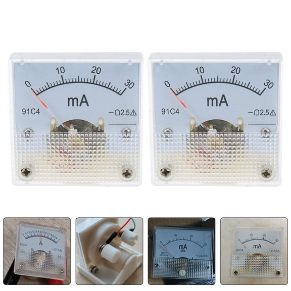 LOLIPPYY 2pcs 0 30mA Analog DC Ammeter Amp Gauge Meter with 2.5 Accuracy
