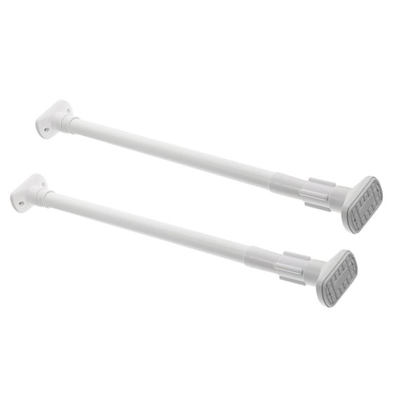 LOLIPPYY 2pcs Adjustable Curtain Rod for Home White Stainless Steel for Bathroom Spaces